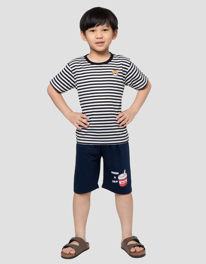 MxM Little M Stripe Print Kaos Anak Laki-laki