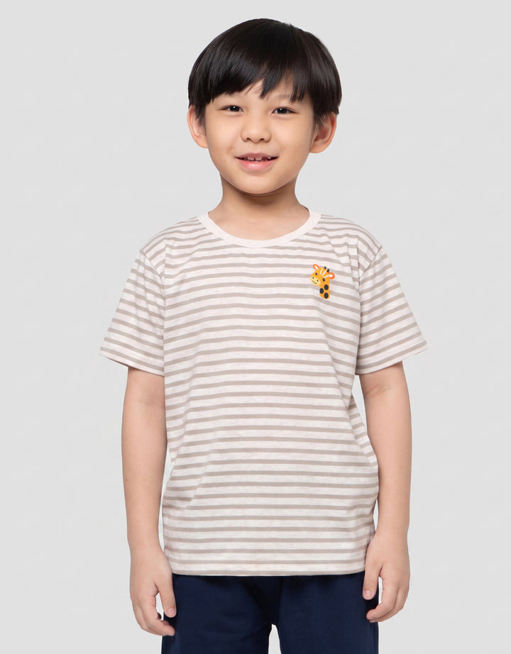 MxM Little M Stripe Giraffe Print Kaos Anak Laki-laki