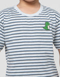 MxM Little M Stripe Dino Print Kaos Anak Laki-laki