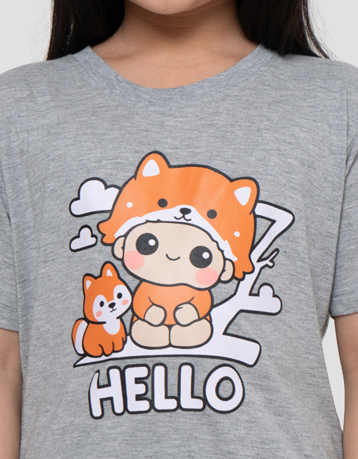 MxM Little M Print Hello Kaos Anak Perempuan