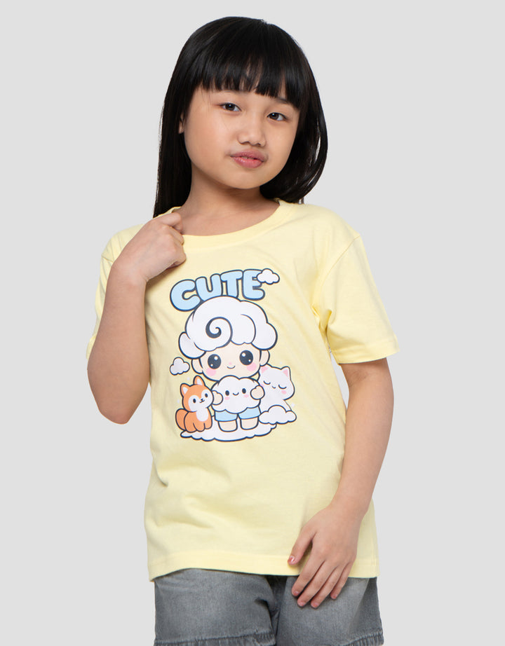 MxM Little M Character Cute Cloud Friends Kaos Anak Perempuan