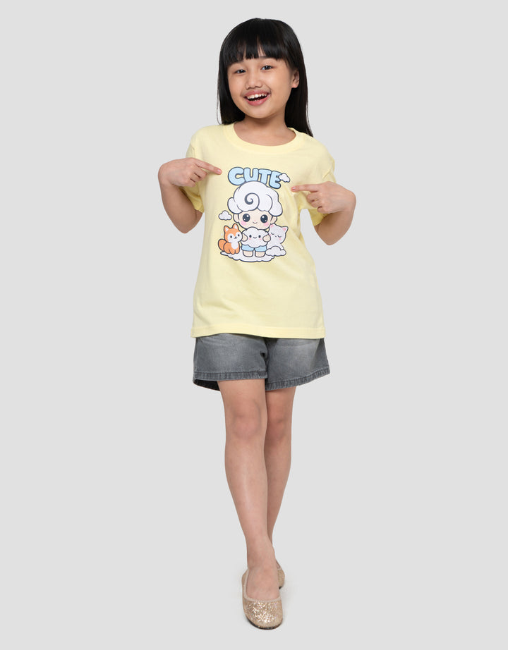 MxM Little M Character Cute Cloud Friends Kaos Anak Perempuan