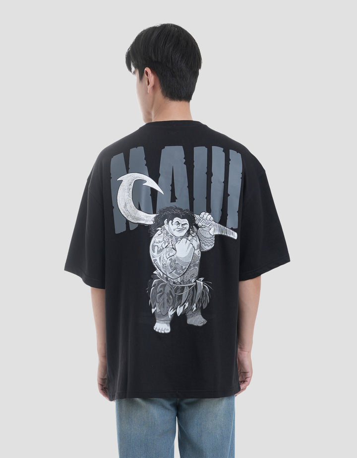Disney Maui Monochrome Backprint Kaos Pria