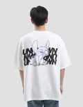 Disney Stitch Varsity Chameleon Technique Backprint Kaos Oversize Pria