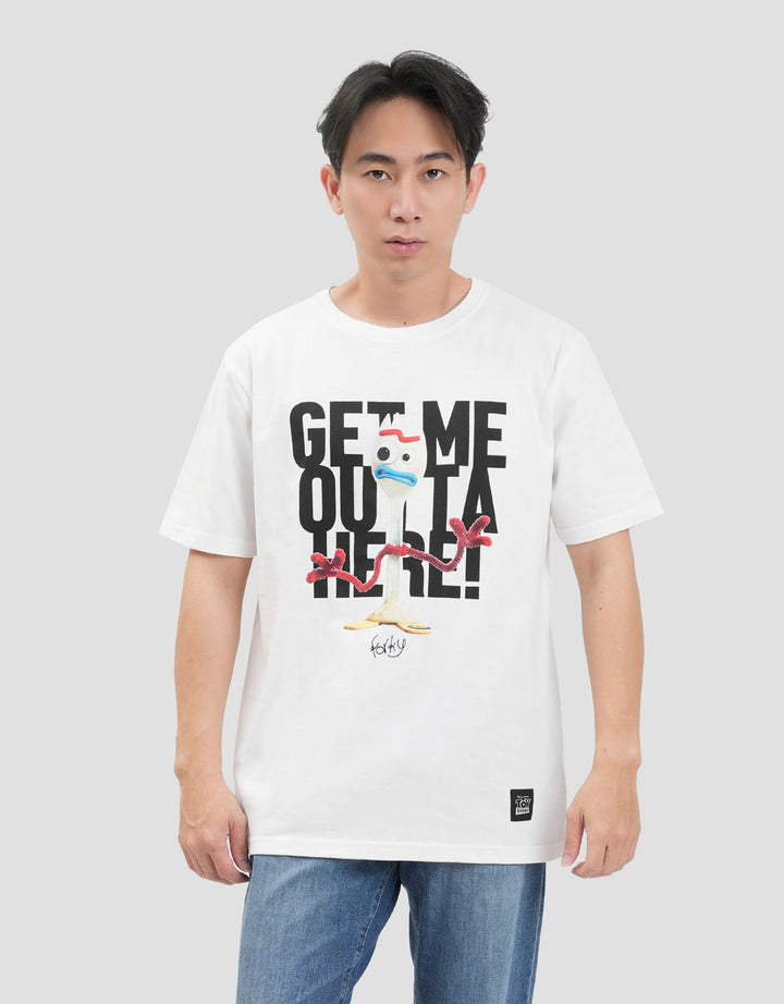 Disney Toy Story Forky Text Behind Print Kaos Pria