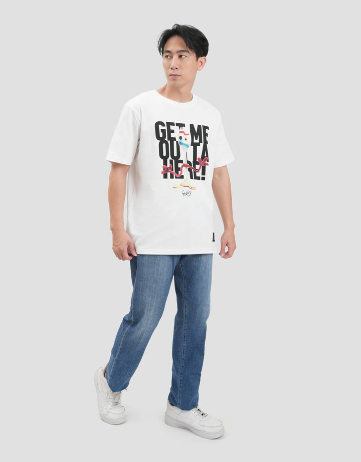Disney Toy Story Forky Text Behind Print Kaos Pria