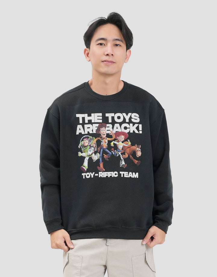 Disney Toy Story Boxy All Characters Text Behind Sweater Pria