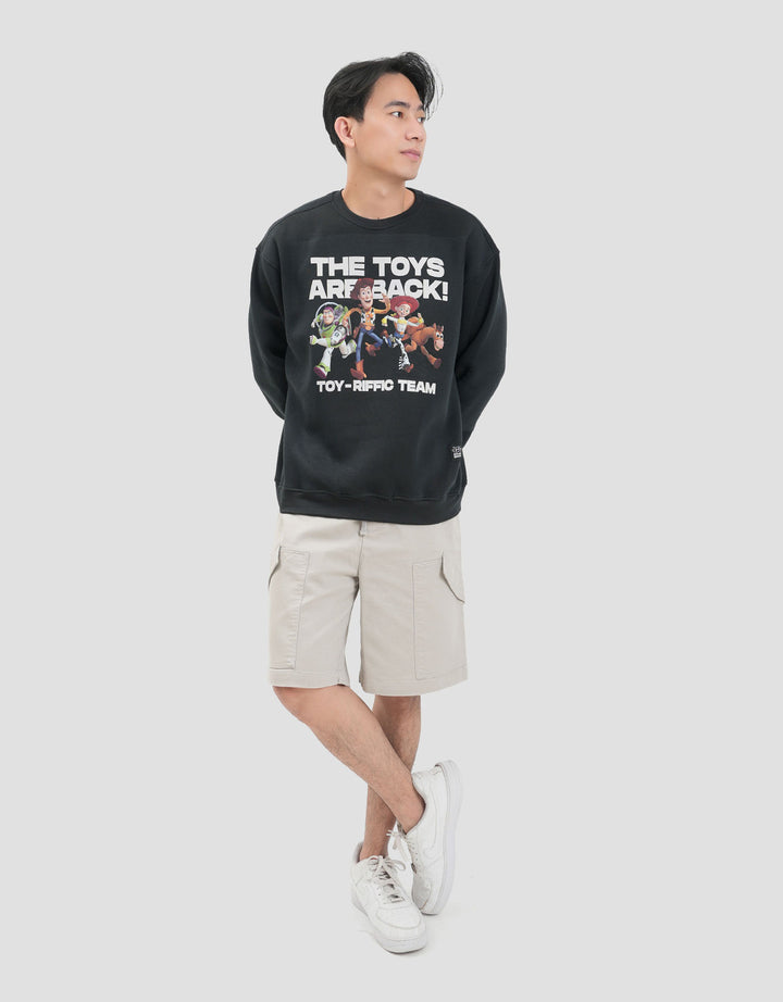 Disney Toy Story Boxy All Characters Text Behind Sweater Pria