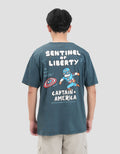 Marvel Captain America Cartoon Style Backprint Kaos Pria
