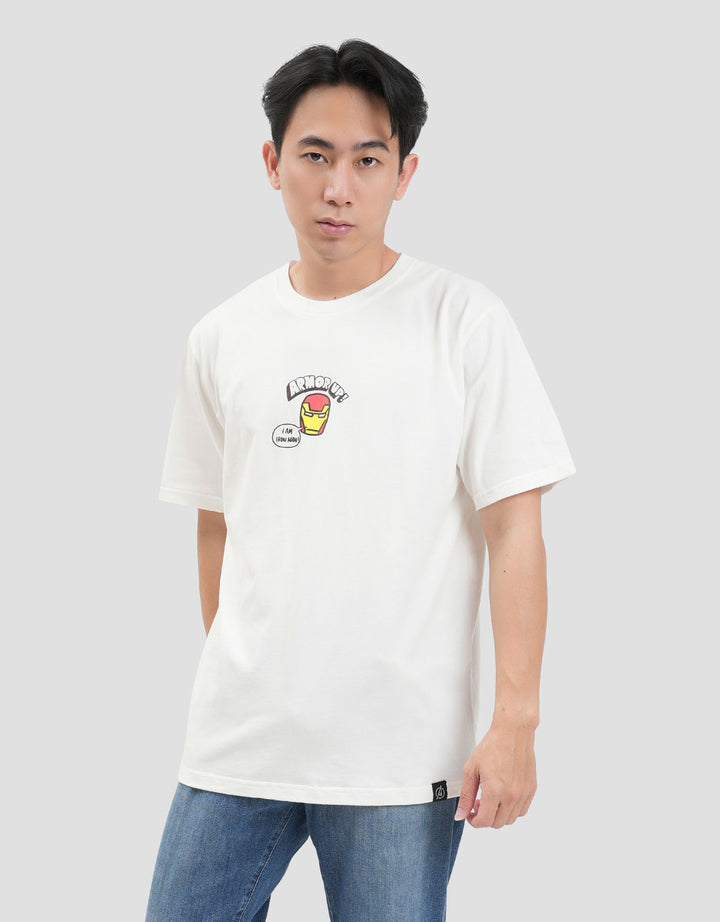 Marvel Iron Man Cartoon Style Backprint Kaos Pria