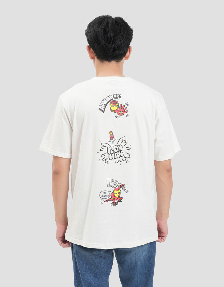 Marvel Iron Man Cartoon Style Backprint Kaos Pria