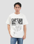 Marvel Captain America Outline Puff Texture Kaos Pria
