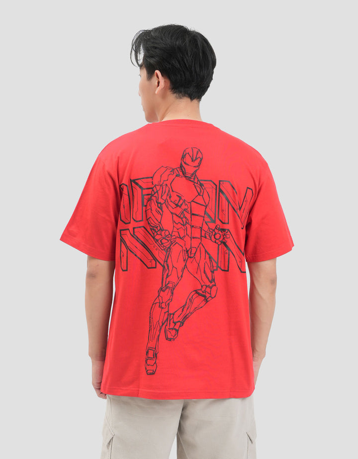 Marvel Iron Man Outline Puff Kaos Pria