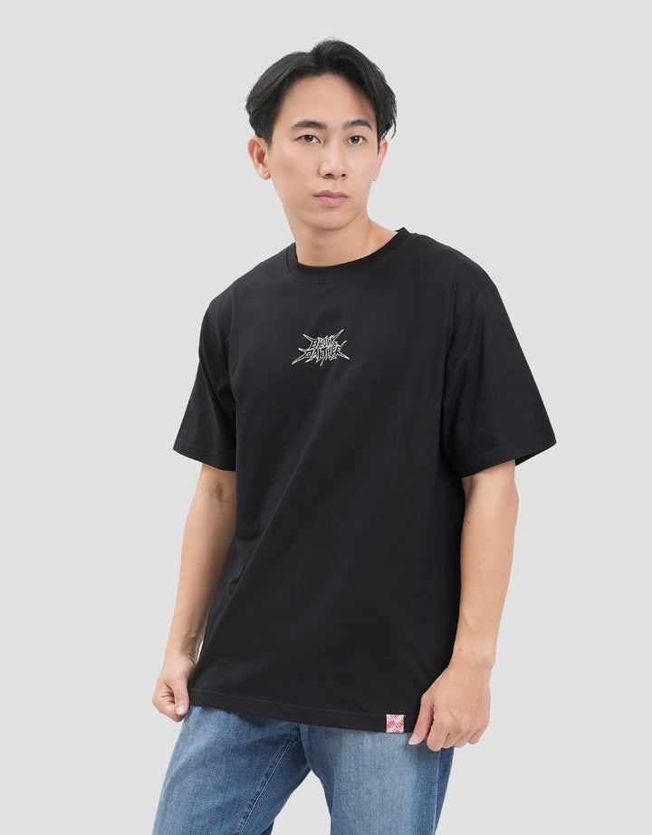 Marvel Black Panther Outline Puff Kaos Pria