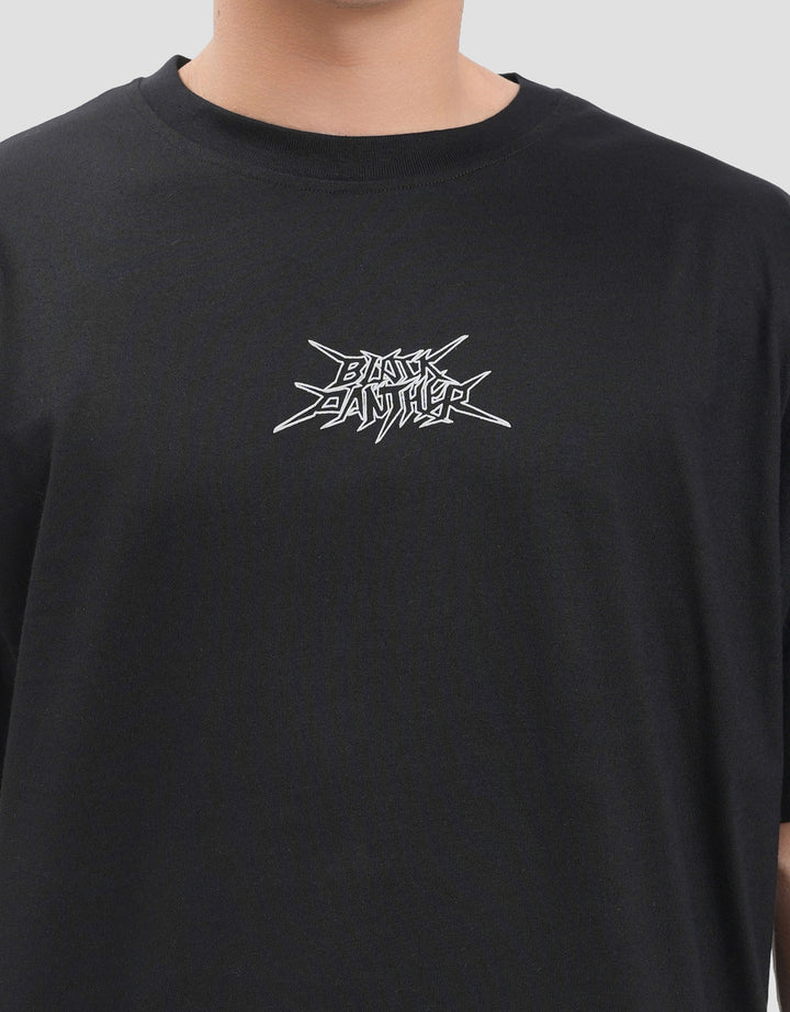 Marvel Black Panther Outline Puff Kaos Pria