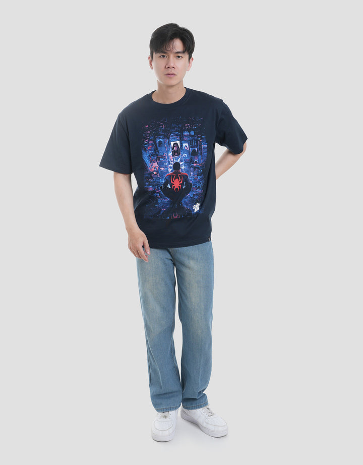 Marvel Spiderman Saturated City View Kaos Pria