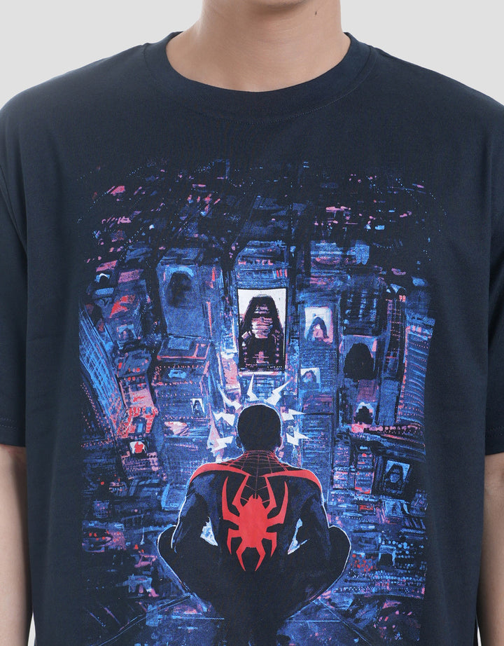 Marvel Spiderman Saturated City View Kaos Pria