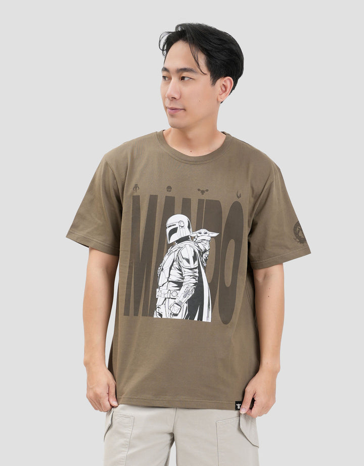 Star Wars Mando And Grogu Print Kaos Pria