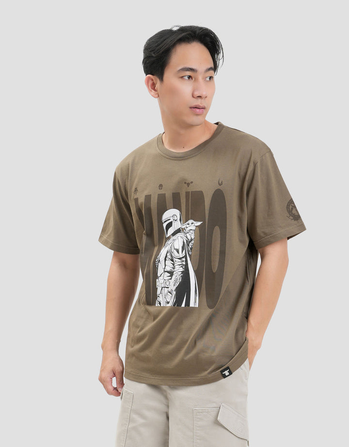 Star Wars Mando And Grogu Print Kaos Pria