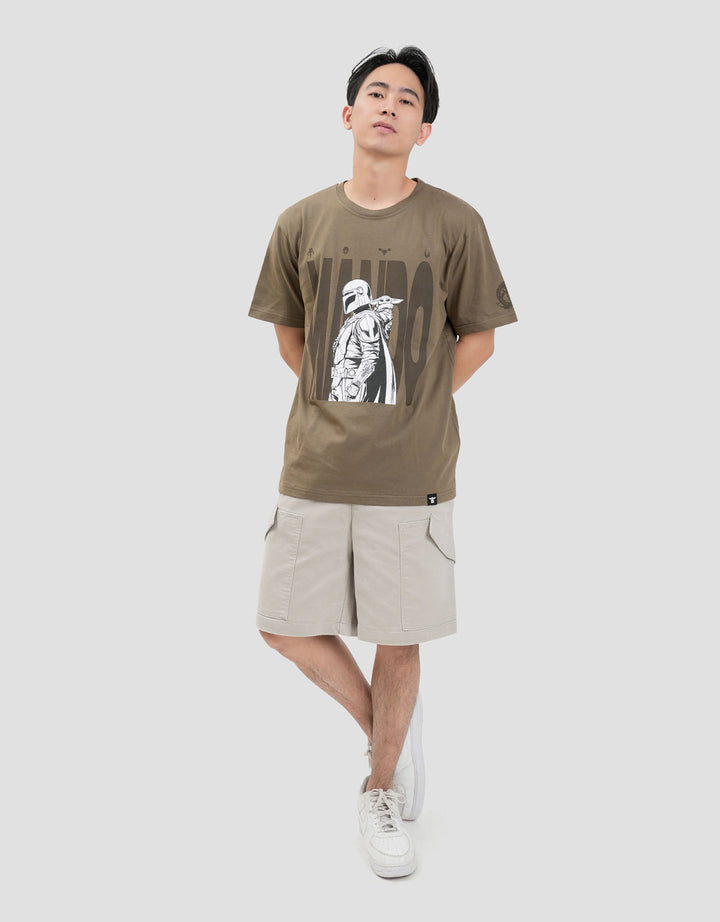Star Wars Mando And Grogu Print Kaos Pria