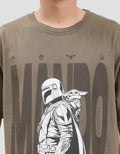 Star Wars Mando And Grogu Print Kaos Pria