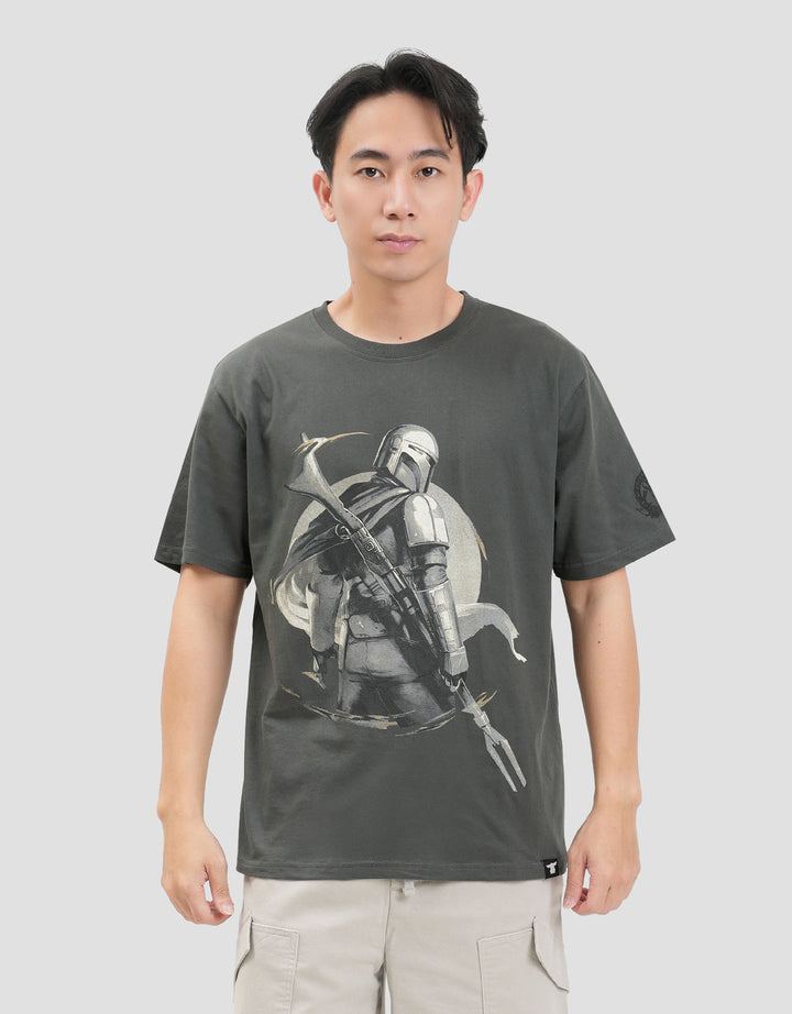 Star Wars Mandalorian Print Kaos Pria