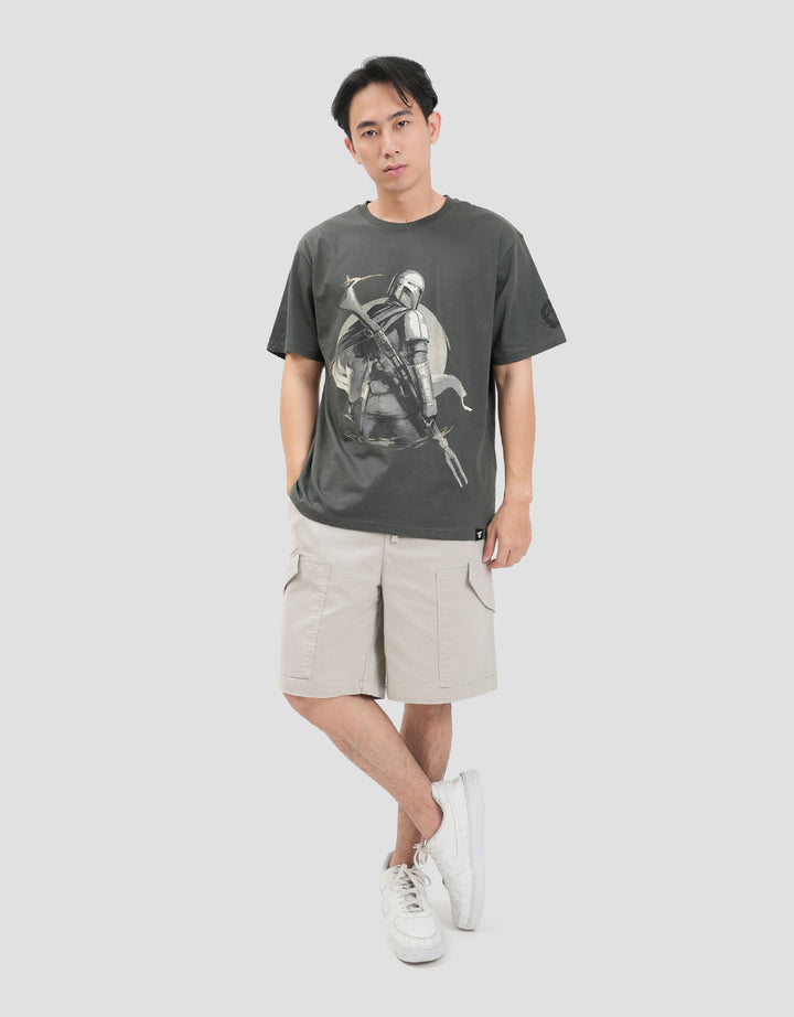 Star Wars Mandalorian Print Kaos Pria