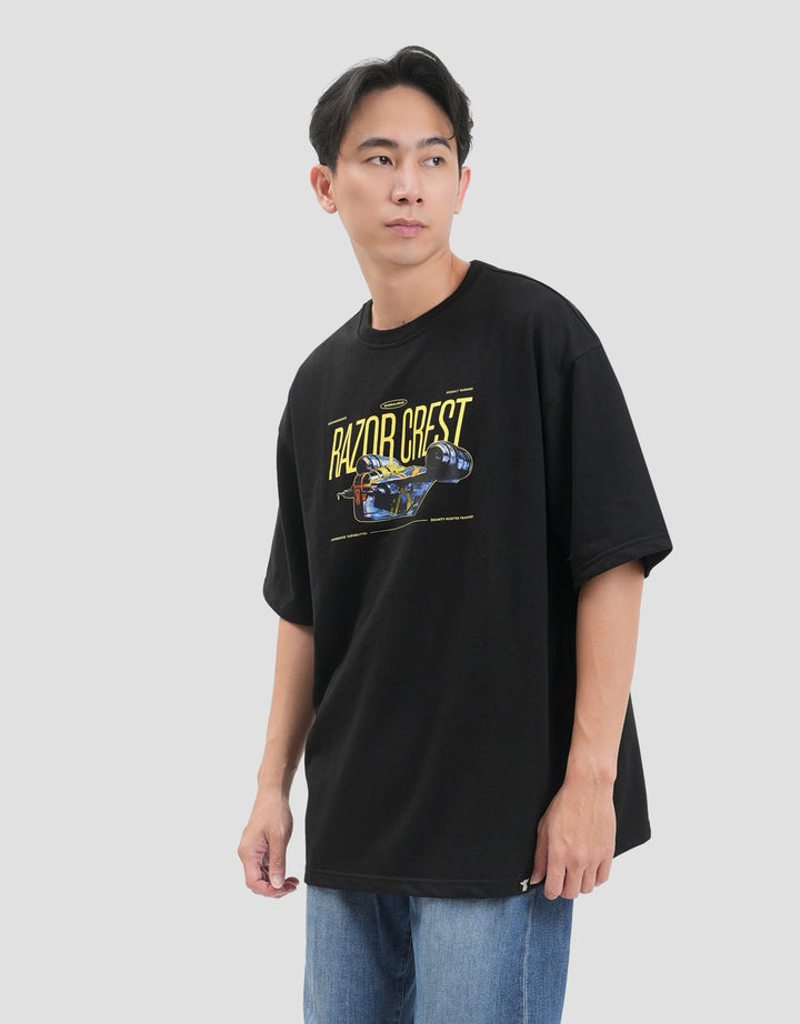 Star Wars Razor Crest Backprint Kaos Oversize Pria