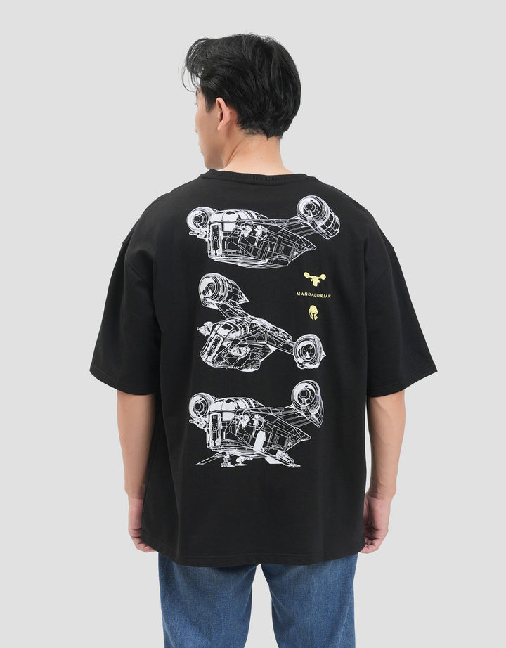 Star Wars Razor Crest Backprint Kaos Oversize Pria