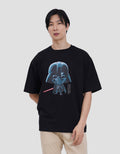 Star Wars Darth Vader Chibi And Text Backprint Kaos Oversize Pria