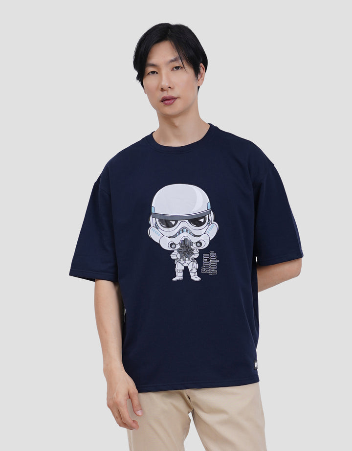 Star Wars Stormtroopers Chibi And Text Backprint Kaos Oversize Pria