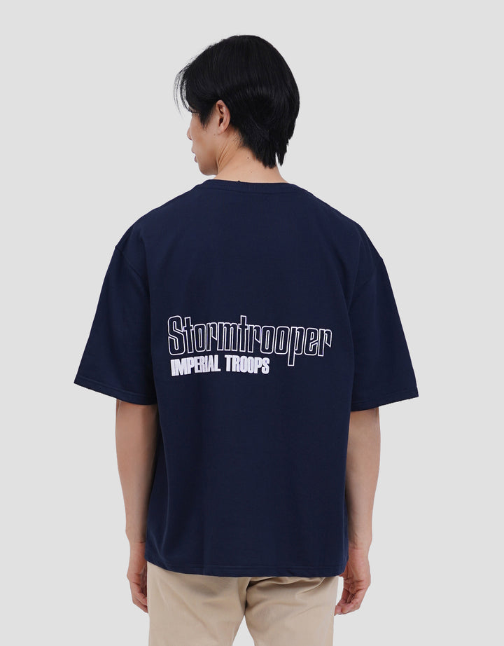 Star Wars Stormtroopers Chibi And Text Backprint Kaos Oversize Pria