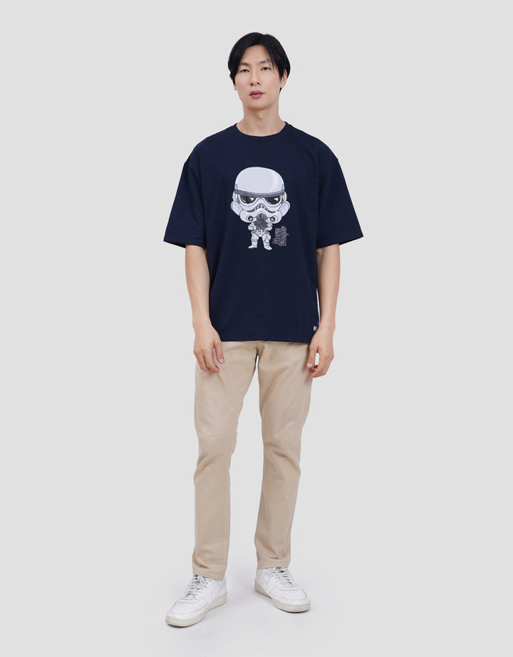 Star Wars Stormtroopers Chibi And Text Backprint Kaos Oversize Pria