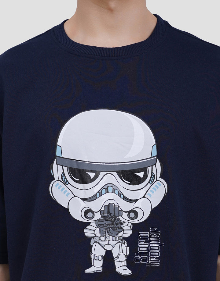 Star Wars Stormtroopers Chibi And Text Backprint Kaos Oversize Pria