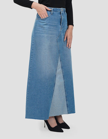 ANNISA A LINE MAXI ROK JEANS WANITA