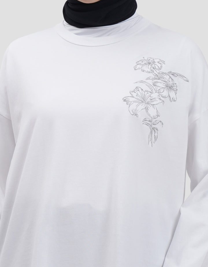 Annisa Flower Embro Kaos Wanita