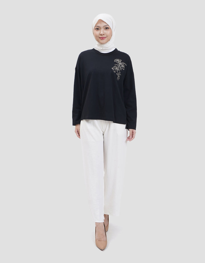 Annisa Flower Embro Kaos Wanita