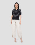 CONNEXION KERAH GARIS TEXTURE CABLE KAOS WANITA