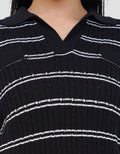 CONNEXION KERAH GARIS TEXTURE CABLE KAOS WANITA