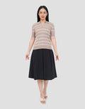 CONNEXION KERAH GARIS TEXTURE CABLE KAOS WANITA