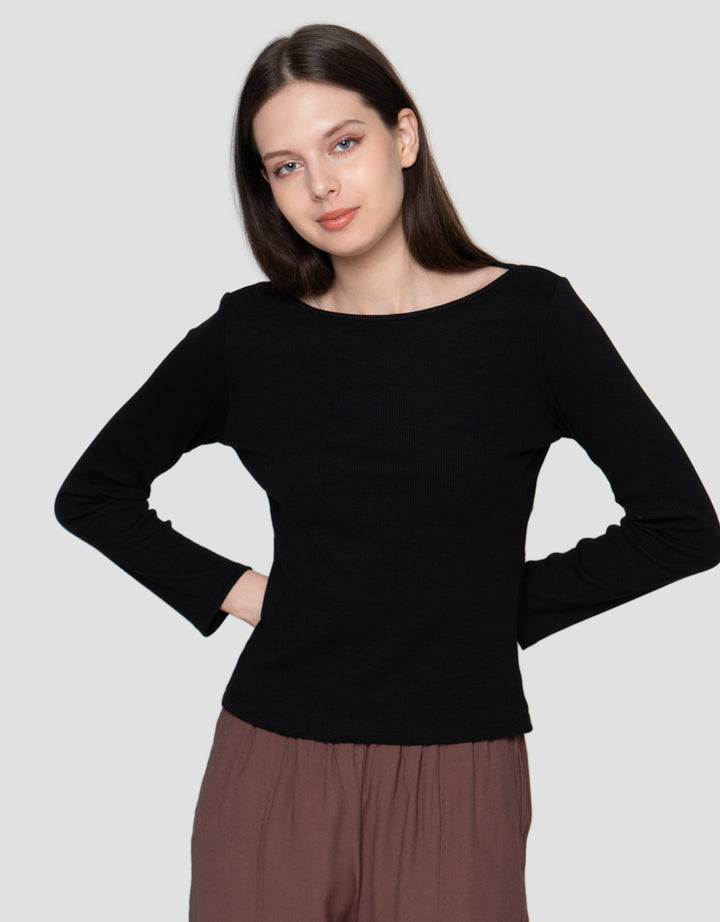 Connexion Rib Round Kaos Wanita