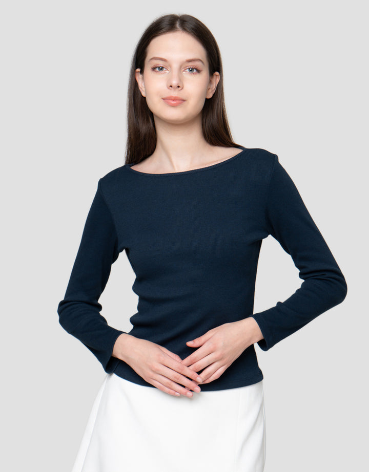 Connexion Rib Round Kaos Wanita