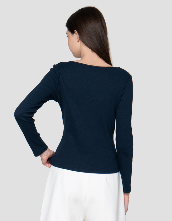 Connexion Rib Round Kaos Wanita