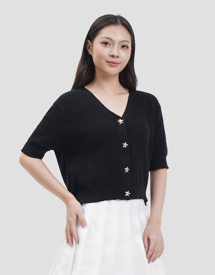 Connexion Shell Button Sweater Wanita