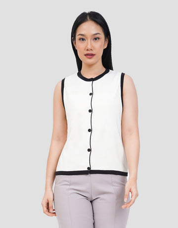 CONNEXION SLEEVELESS LIST LEHER VEST WANITA