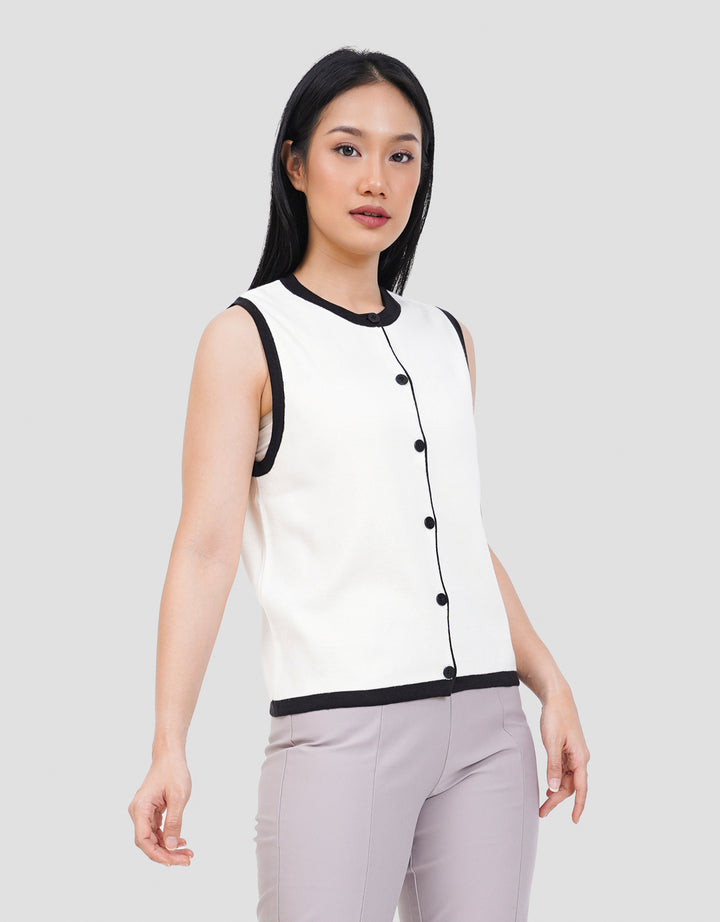 CONNEXION SLEEVELESS LIST LEHER VEST WANITA