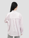 Nevada Stripe Tie Detail Kemeja Oversized Wanita
