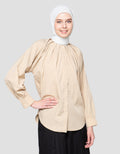 Annisa Round Neck Tuck Kemeja Wanita