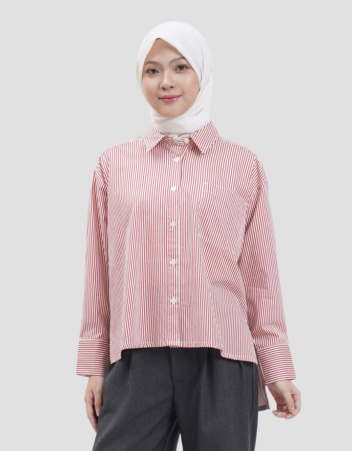 Annisa Stripe Kemeja Wanita