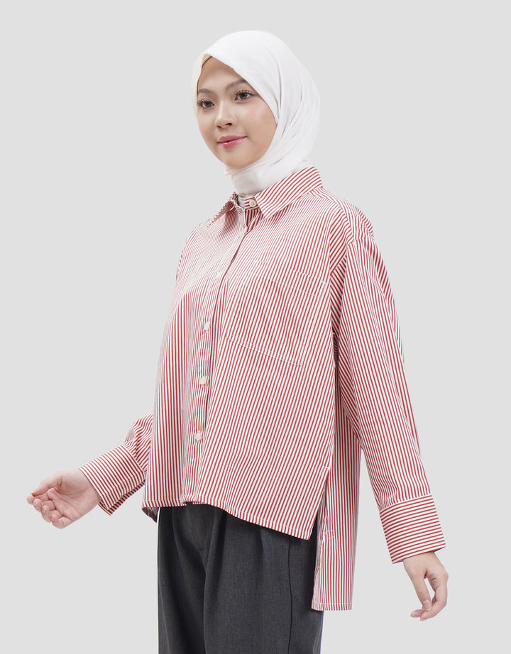 Annisa Stripe Kemeja Wanita